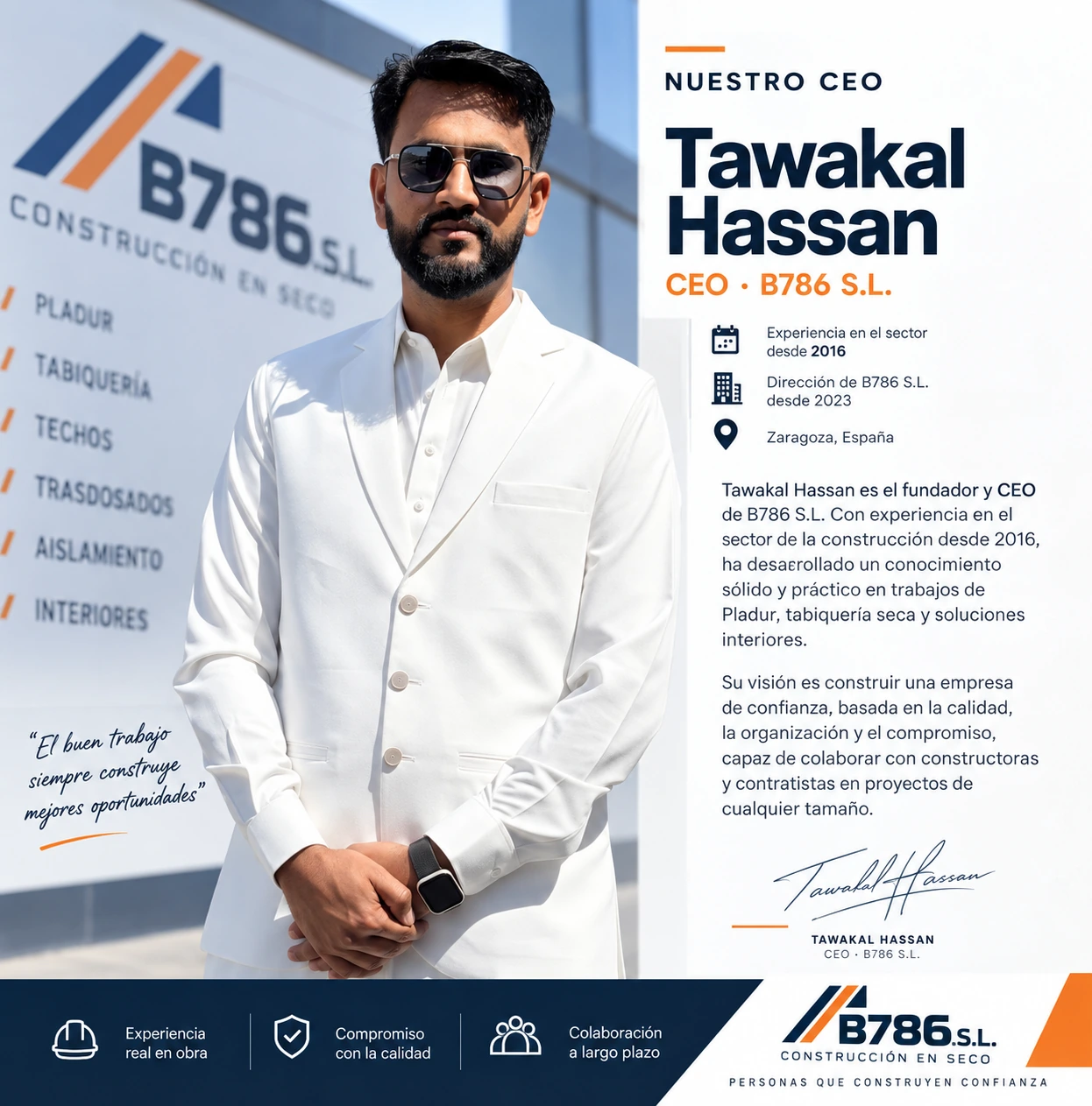 Tawakal Hassan, CEO de B786 S.L.